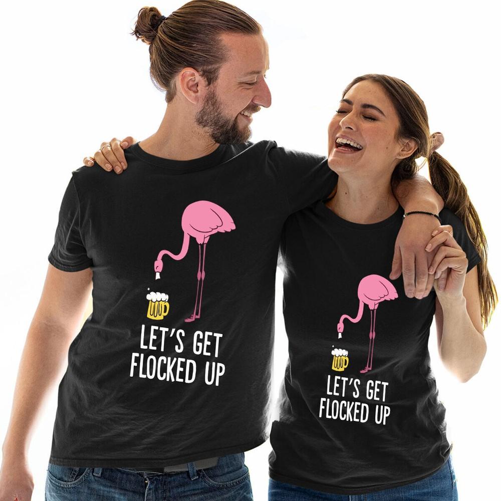 

Flamingo Drinking Beer Womens T Shirt Funny Animal Lovers Unisex Novelty Tee E L