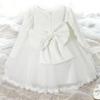 Baby Mädchen Kleid für Geburtstag Party Hochzeit Spitze Große Schleife Kleider Säugling Mädchen 1. Geburtstag Baby Set Prinzessin Weiß Taufkleid