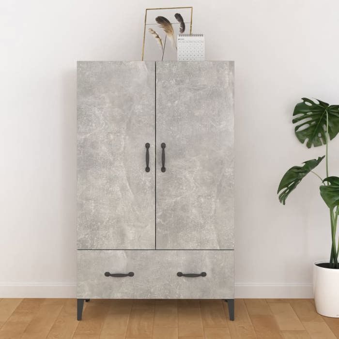 812541 vidaXL Buffet Concrete Grey 70x31x115 Cm Engineered Wood