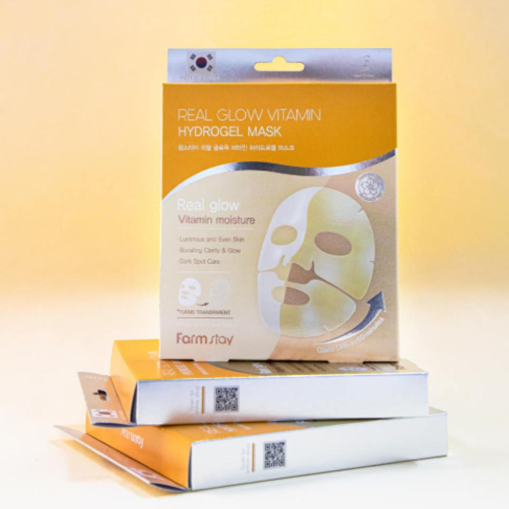 

Farmstay Real Glow Витаминная гидрогелевая маска для лица, 5 штук в коробке – Осветляющие и увлажняющие маски для лица