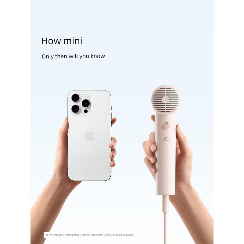 Vgo High-Speed Mini Hair Dryer Portable for Business Trips and Travel, Negative Ion Student Compact Mini Hair Dryer