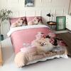 Różowa Róża Trzyczęściowy Pokrowiec na Kołdrę Druk Cyfrowy Zestaw Pościeli Słodki Pies Kot Pokrowiec na Łóżko