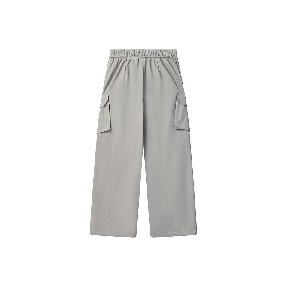 Fila Original Fashion Classic Workwear Soft Comfortable Brushed Woven Straight Leg Casual Pants Women Pants Elegant-Gray F11W549802FGY