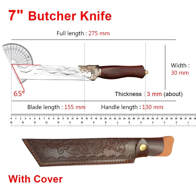 Utility Knife Slaughter Slicing Knife Hand Forge Blade Boning Butcher Kitchen Knives Chef Cleaver Meat Chopping Vegetable Knife