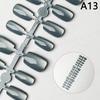 30Pcs Nails Handmade Gradient Cat'S Eye Press On Fake Nails Medium Short Nail Tips Popular Design Decoration Flower Full Cover