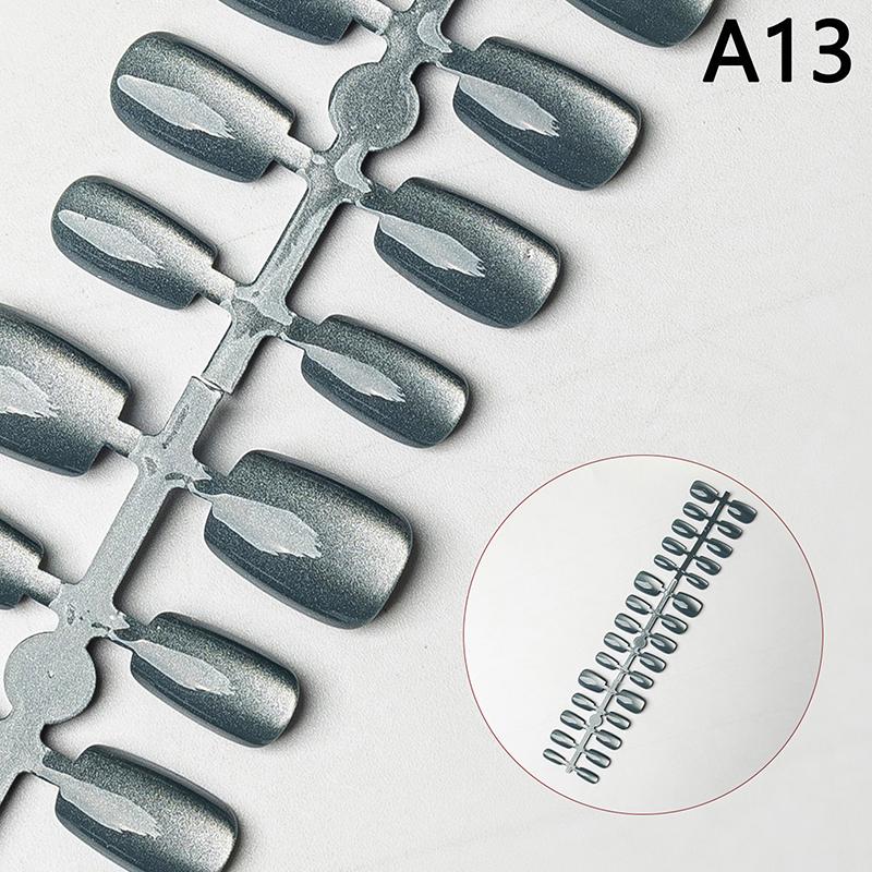 30Pcs Nails Handmade Gradient Cat'S Eye Press On Fake Nails Medium Short Nail Tips Popular Design Decoration Flower Full Cover