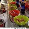 Rotating Lace Edge Melamine Vegetable Skewer Hot Pot Bowl - Commercial Plastic Salad & Tableware Bowl