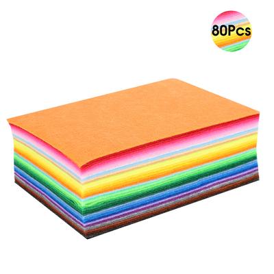 10x15cm 80Pcs Felt Cloth Fabric DIY Craft Decorative Material for Home Sewing School Project