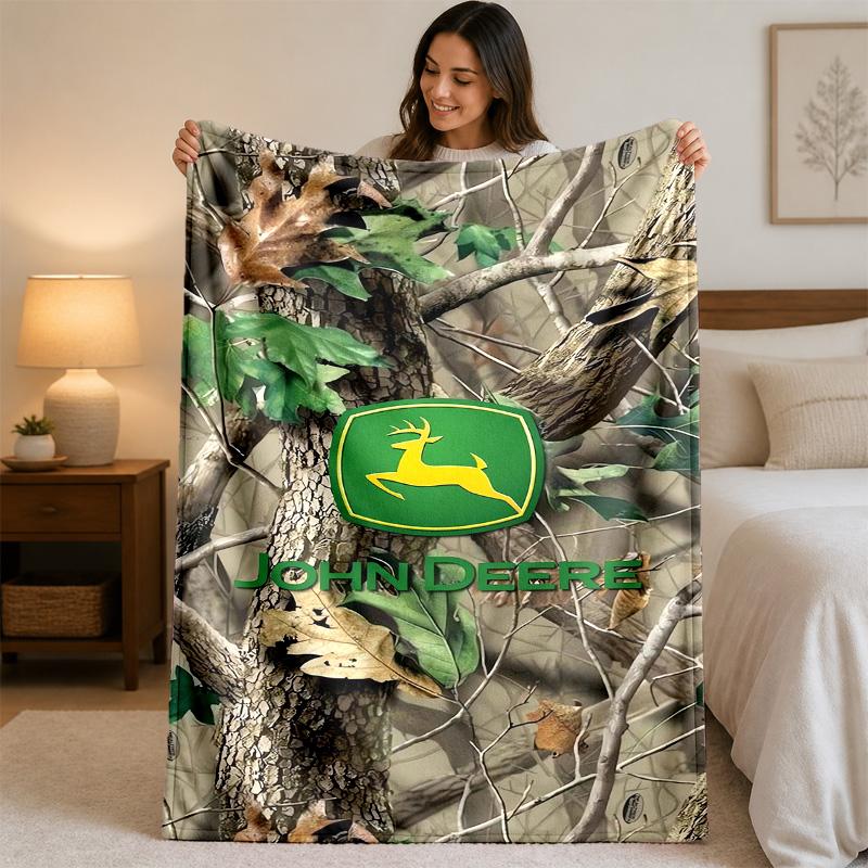 Coperta in Flanella Stampata John Deere Morbida Calda Coperta Plaid in Peluche Per Letto Divano Divano Uso Domestico Interno