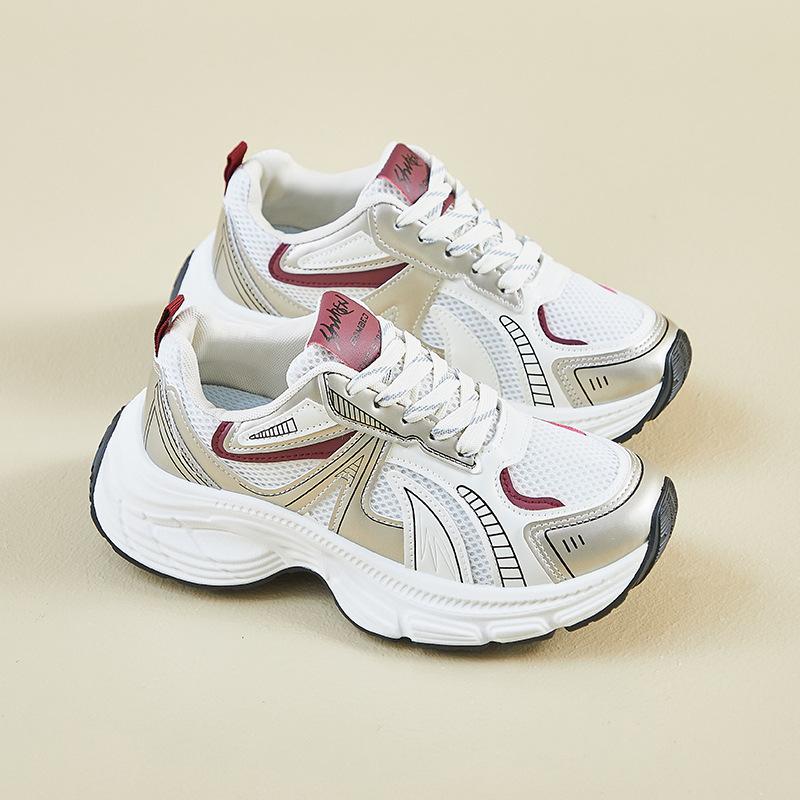 

Дышащие женские кроссовки Dad Sneakers на толстой платформе, кроссовки для бега со шнуровкой, удобные женские кроссовки для занятий теннисом 40 бежевый