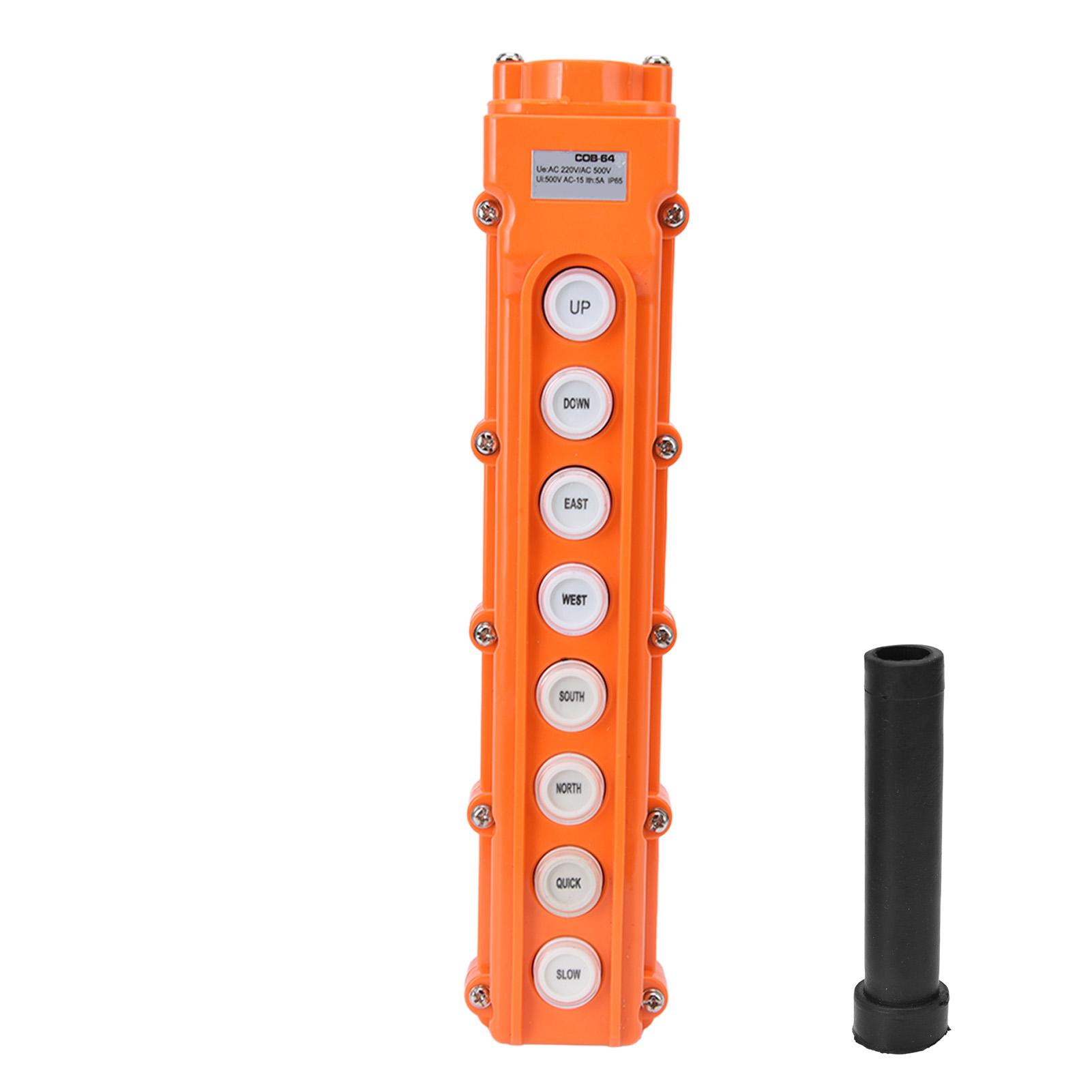 

Crane Controller Hoist Remote Control Station Push Button Switch 8 Ways COB64 220V500V