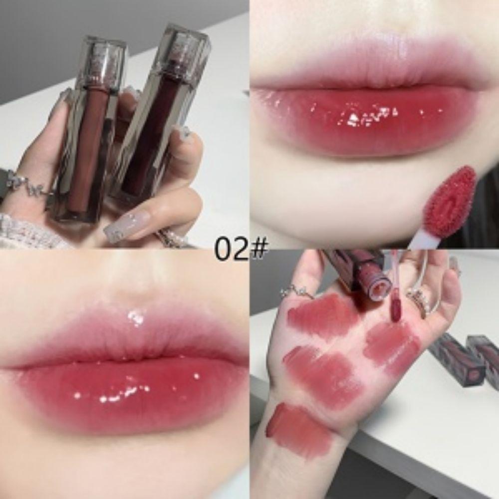 SHAQINUO Feuchtigkeitsspendender Lipgloss in schwarzer Tube, 6 Farben, feuchtigkeitsspendender Spiegel, Lippenglasur