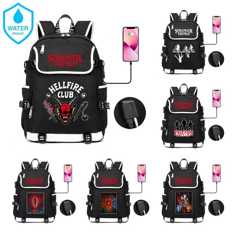 Mochila Impermeable Stranger Things 4 Perfecta Para Estudiantes Y Adultos Con Gran Capacidad Y Función Recargable USB