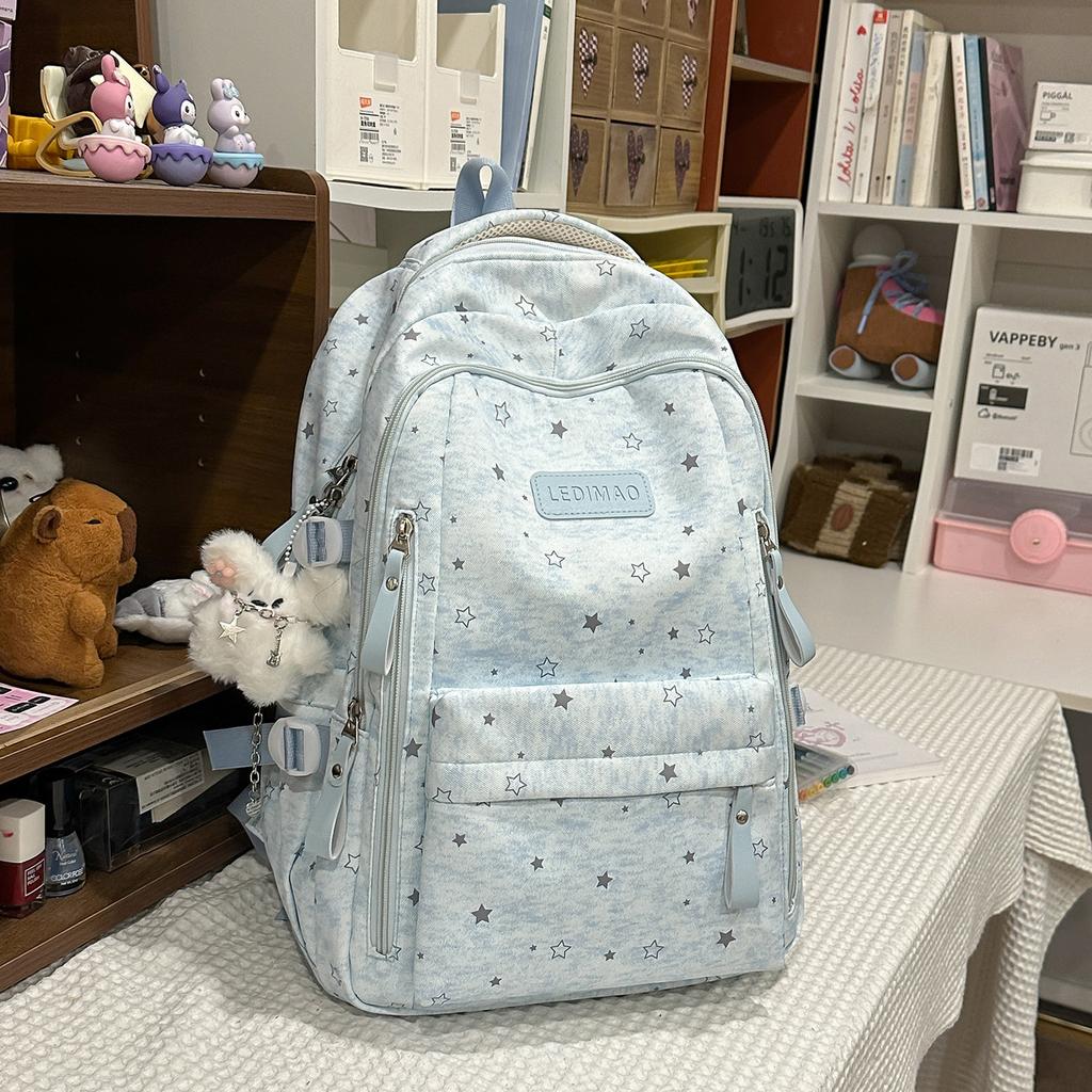 Schoolbag: Korean-style INS Artistic Fresh Star Backpack, High-aesthetic Collegiate Style, Backpack for Middle and High School Students for