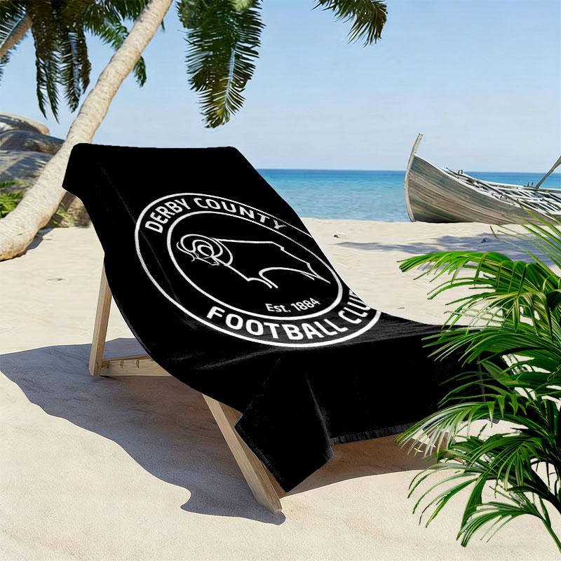 Derby County poster Beach Towel, Large Soft Quick Dry Towel for Beach Camping Swimming