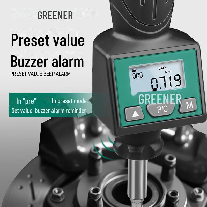 Green Forest Digital Display Adjustable High-Precision Torque Screwdriver with Preset Batch Head