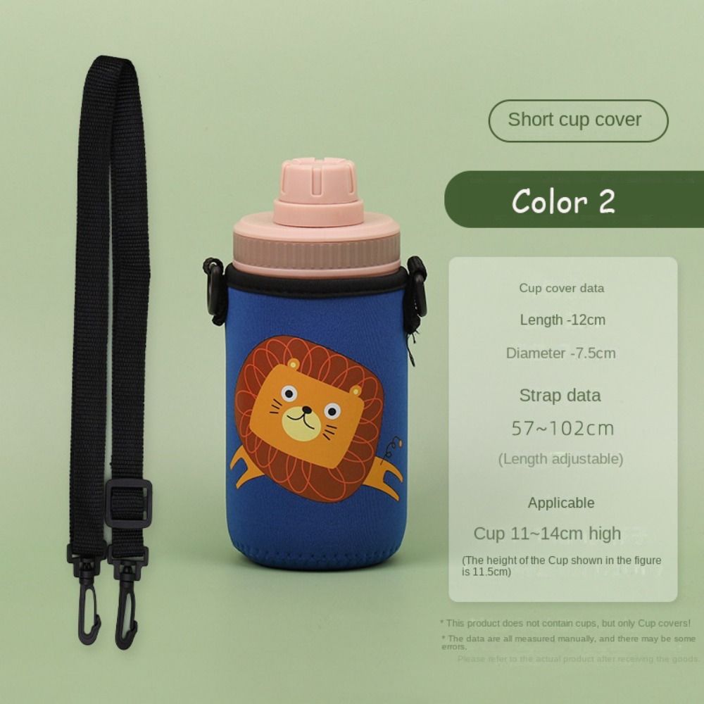 Children's Cartoon Cup Cover Handheld Crossbody Dual Purpose Portable Protective Insulation Cup Cover Water Bottle Cover