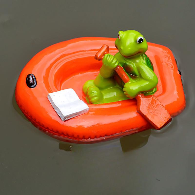 Resin Floating Frog Turtle Fish Pond Flowing Water Fountain Water Surface Lotus Flower Decoration Resin Crafts Floating Crafts