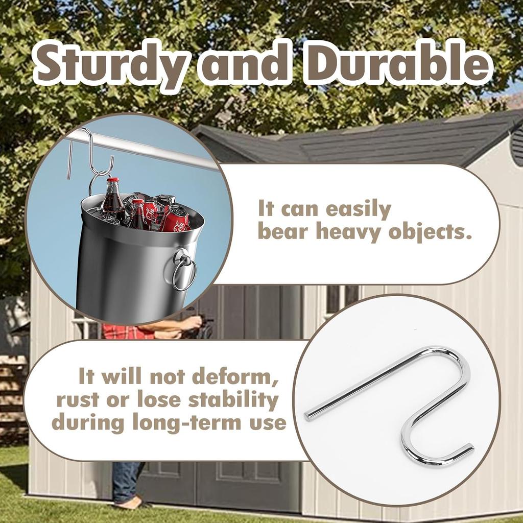 10 Pcs Shed Hooks, Long Shed Hooks for Tools Shovels Rakes Storage, Shed Accessories for Hanging Heavy Duty Individual