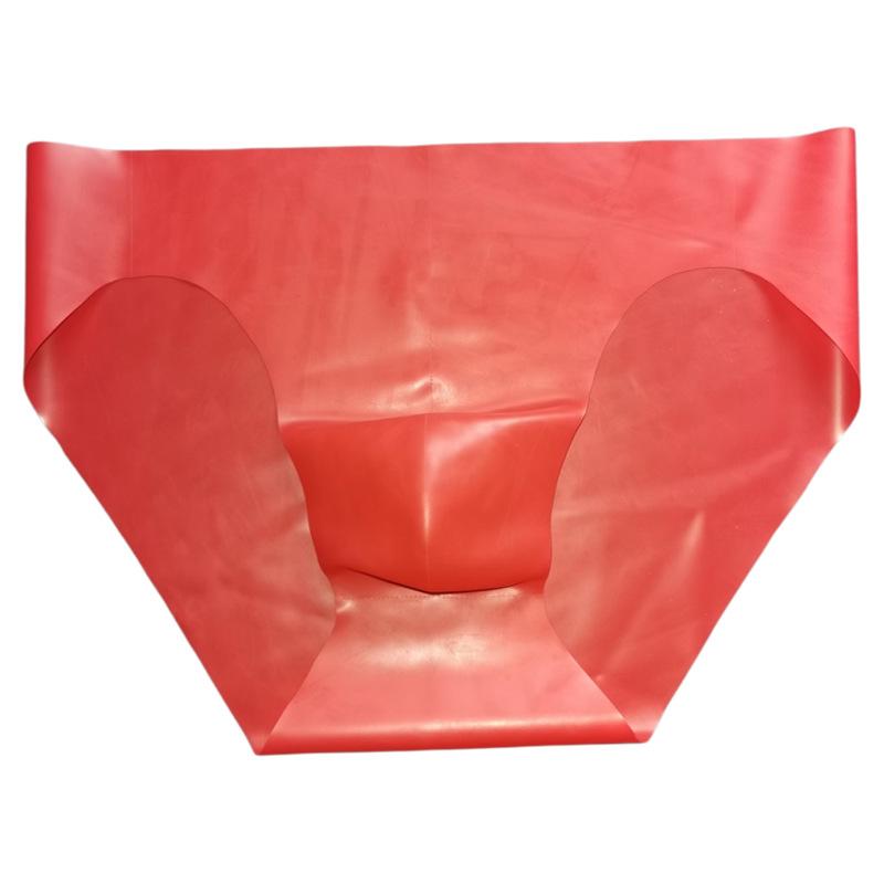 Mens Sexy Latex Underpants Seamless Underwear Scrotum Bulge Pouch Briefs See-Through Safety Panties Breath Underpants Nightclub
