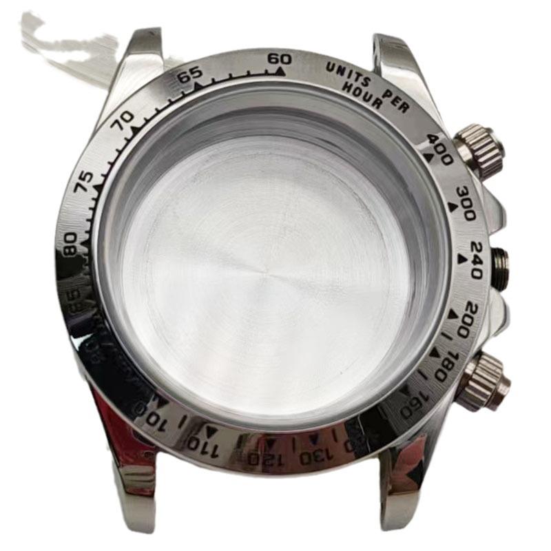 40mm Stainless Steel Quartz Watch Case with Ceramic Bezel for VK63/VK64 Movement
