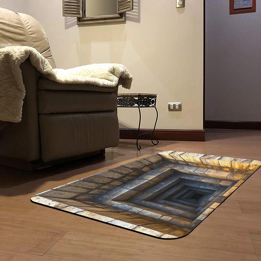 60*90cm 3D Optical Illusion Door Mat ,2D Flat Welcome Doormat Suitable for Indoor and Outdoor Use, Perfect for Front Doors, Entryways, Bedroom