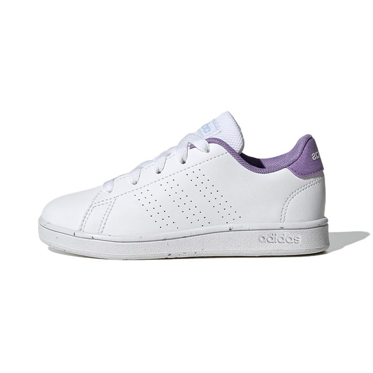 Adidas Neo Advantage K Synthetic Leather Non-Slip Durable Low-Top Kids Skate Shoes Kids Sneakers White Purple H06181