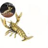2pcs  Solid Brass Miniatures Crayfish Ornament Vintage Animal Pen Holder Desktop Decorations Crafts Collections Lobster Figurines
