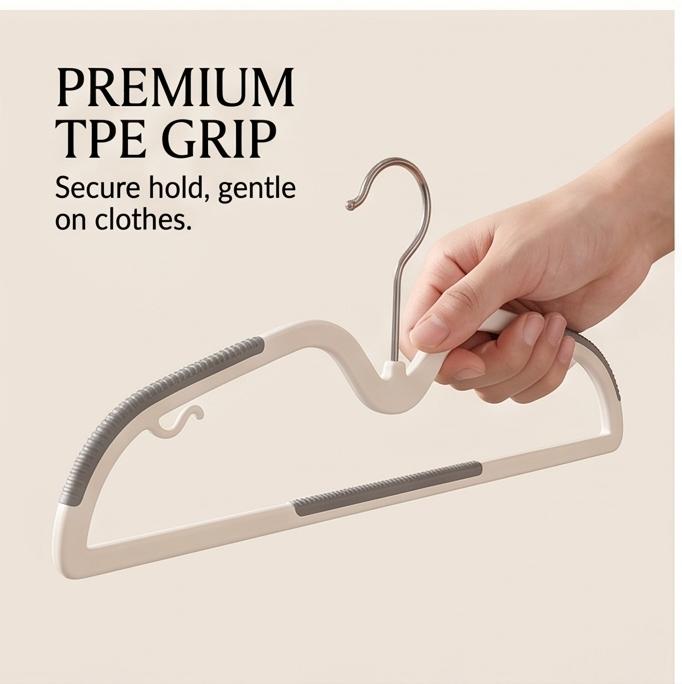 Rotatable Short-Neck Anti-Slip No-Trace Clothes Hangers, 10pcs Anti-Shoulder Mark for Home Closet & Laundry Storage Organizer