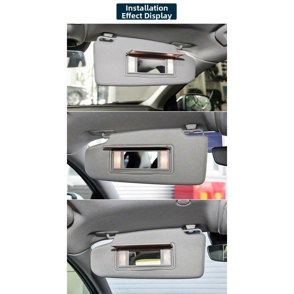 Visor Replacement Makeup Mirror Cover Sun Visor Replacement Perfect Fit Integration Dual Card Slots Snap-on Installation