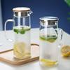 Glass Pitcher with Lid, Heat Resistant Glass Water Carafe with Handle for Fridge, Pitcher for Iced Tea Milk, Hot and Cold 1000ml