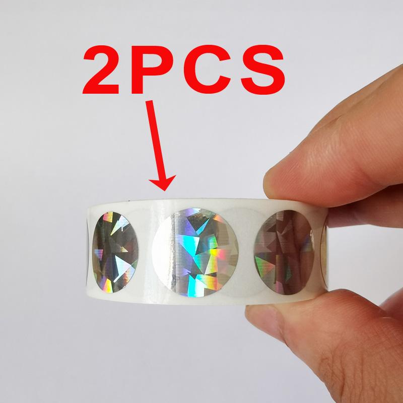 1000Pcs 0.63 Inch Scratch Off Stickers 16mm Round Holographic Silver Color Metallic Hologram Game Scratch Off Card