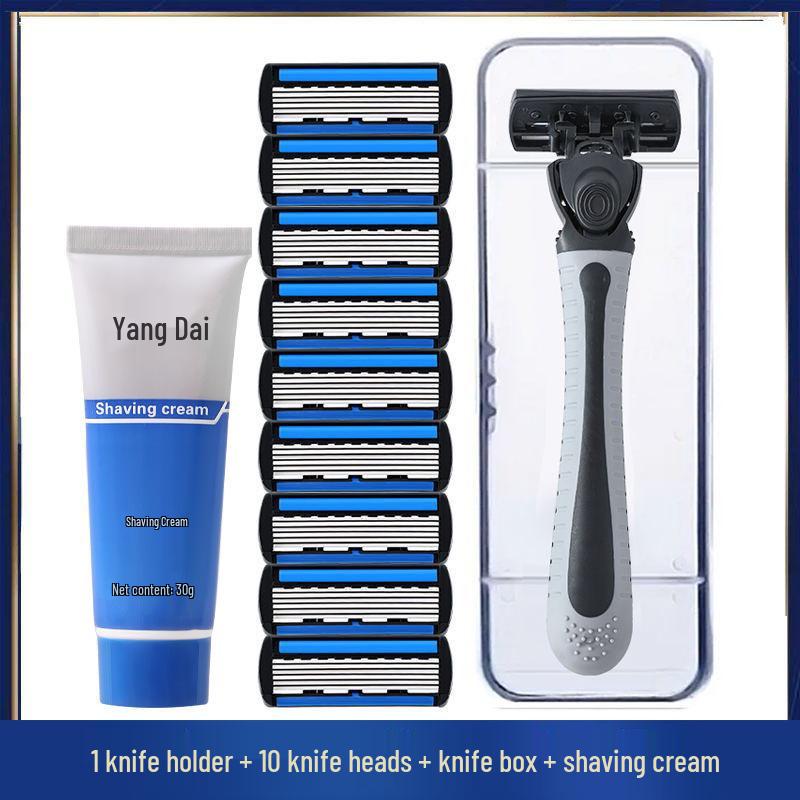 Six-Layer Razor Stainless Steel Shaver for Men with Multi-Layer Shaving Head
