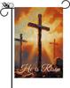 Easter Garden Ag He Is Risen Religious Cross Christian Burlap Double Sided Vertical Holiday Spring Yard Outdoor Decor 12.5