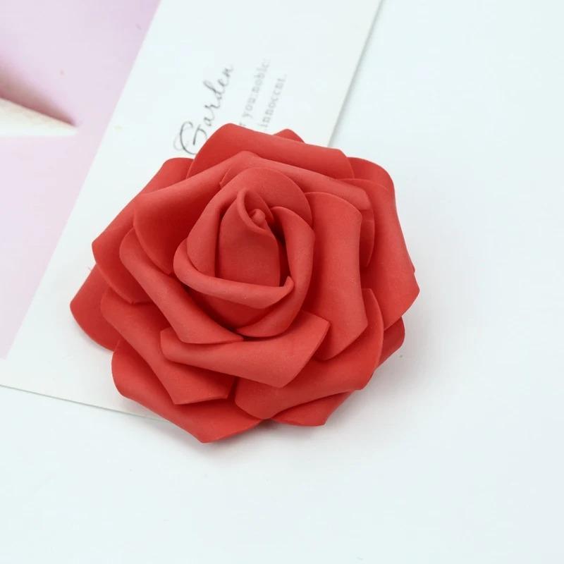 Artificial Flowers 7CM Foam Rose Flower Home Room Wedding Decoration Bridal Accessories Clearance Scrapbooking Brooch Handmade