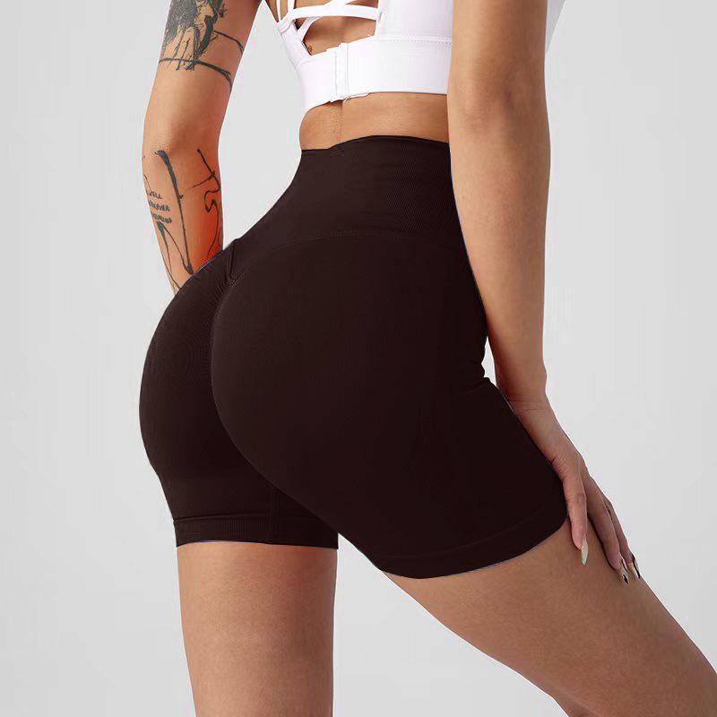 New Summer High-waisted Hip-lifting Fitness Pants for Women, Tummy-slimming Cycling Tights, Peach-shaped Hip Yoga Shorts