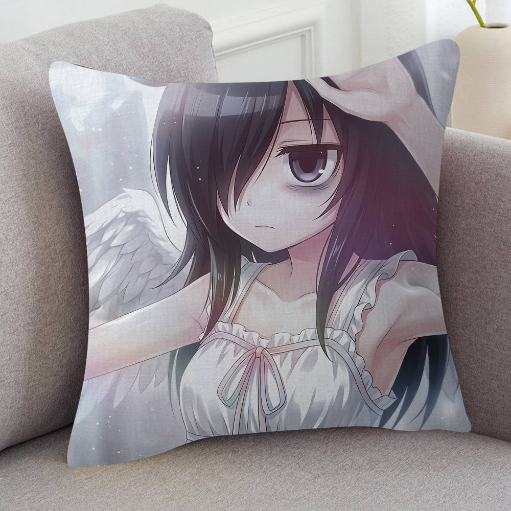 Anime Watamote Game For Cartoon Print Peripheral Pillow Case Cushion Cover Home Decor Birthday Gift Pillowcover