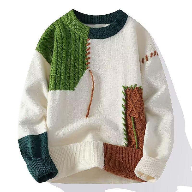 Men s Korean-Style Fleece-Lined Knitwear for Autumn/Winter - Youth Trend M