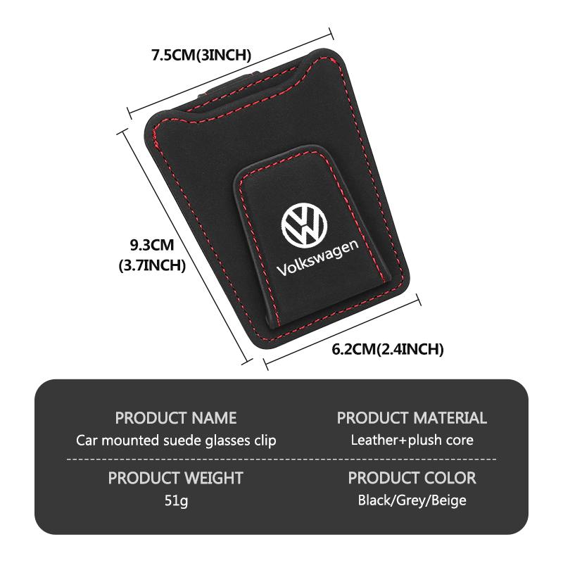 For Volkswagen VW Car Glasses Clip Sun Visor Sunglasses Card Holder Accessory Golf 4 5 6 7 Polo Jetta Sagitar Magotan Passat B5 Zj0
