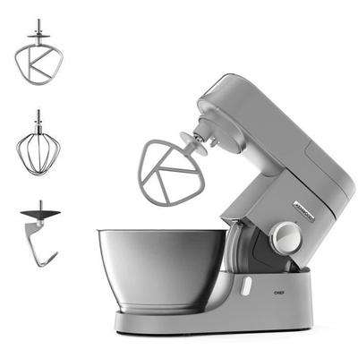 Chef Stand Mixer - KENWOOD - KVC3100S - 4.6 L Stainless Steel Bowl - Dough Hook, Whisk and Beater Included - 1000 W - Silver