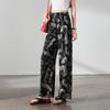 SOFSIL Women's Retro Paisley Print High-Waist Wide-Leg Pants