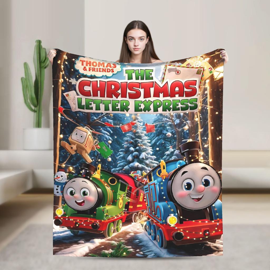 Super Soft T-thomas and Friends Throw Blanket Premium Fleece Flannel Lightweight Bed Blanket Super Cozy Blankets All Season Use