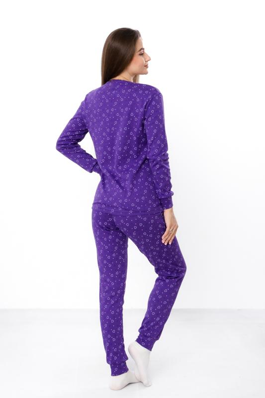Women's cozy pajamas – Heart pattern, top with buttons, Any season 8268-016 HC