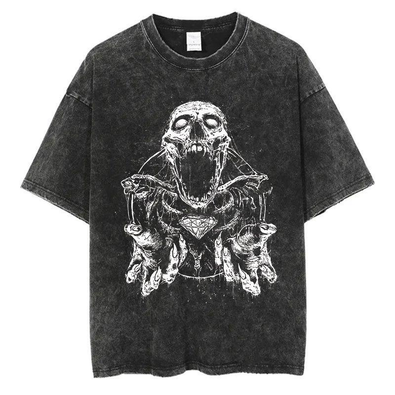 Tricou Streetwear Grafic Harajuku Spălat pentru Bărbați