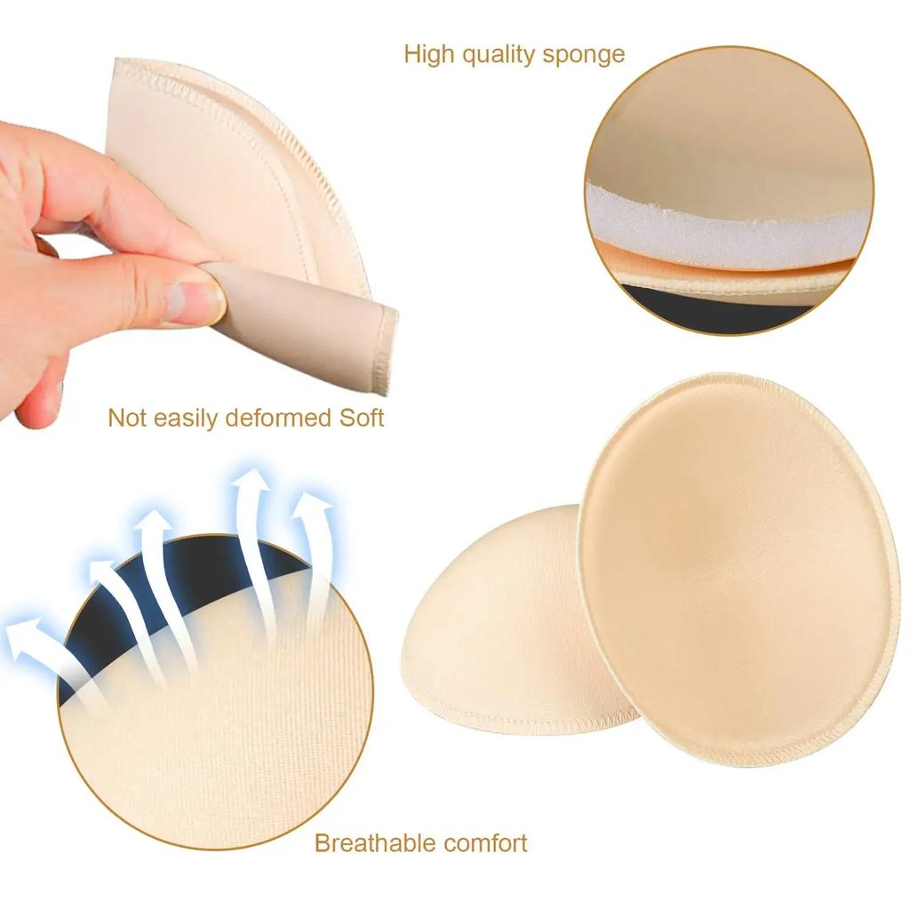 6pcs New Soft Spong Bra Pads Bikini Chest Cup Push Up Insert Foam Pads for Women Swimsuit Padding Removeable Enhancer Bra Pads