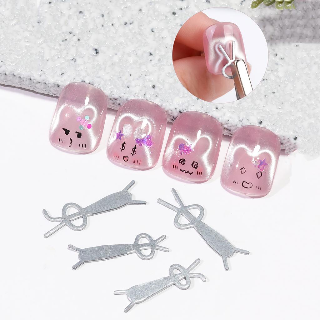 2/4/7pcs Nail Art Magnet Set With Iron Strong Magnetic Rod Heart Rabbit KT Cat Shaped Cat's Eye Polishing Effect Nail DIY Tool