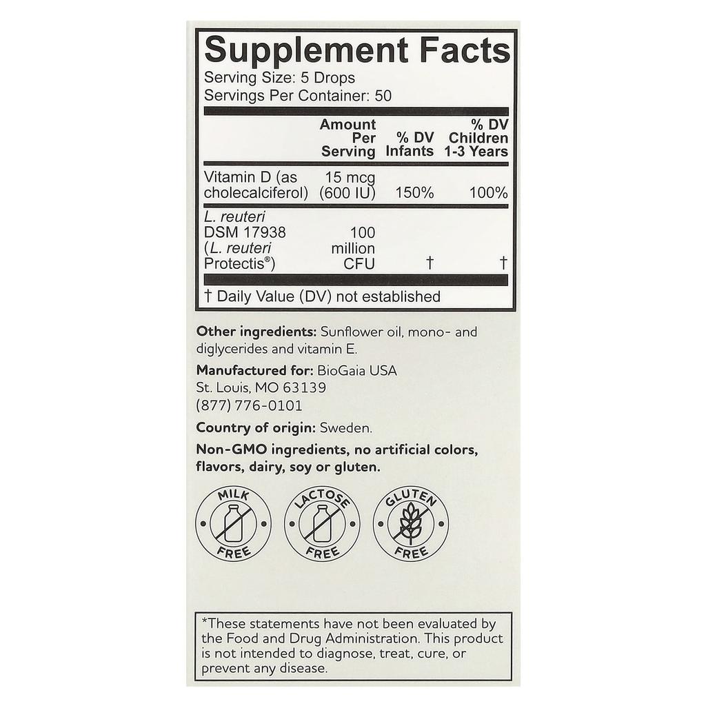 Protectis Drops for Infants, Immune Active, 0-36 Months, 600 Iu, 10 mL (0.34 Fl Oz)