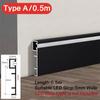 0.5m/1m Hidden Corner LED Skirting Line Aluminum Profile Recessed Backlight Baseboard Connector Wall Trim Floor Bar Strip Light