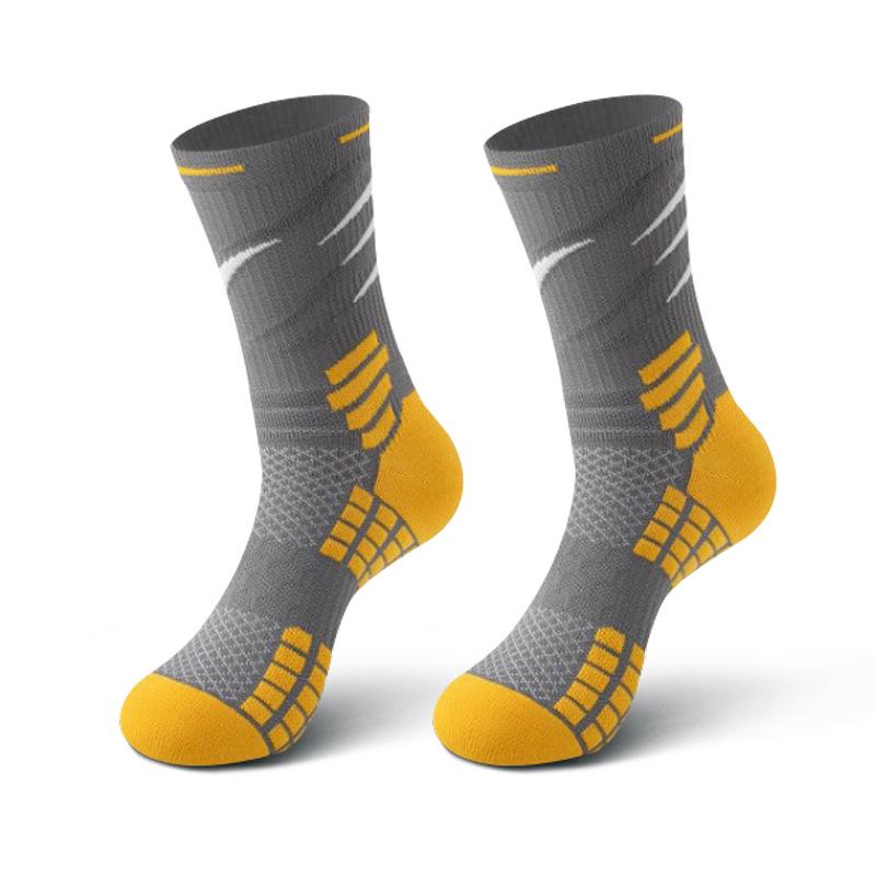 Men's Elite Long Tube Basketball Socks - Terry Bottom, Sweat-Absorbent, Odor-Resistant, Mid-Calf, High-Top Sports Running.