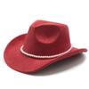 Vintage Pearl Western Cowboy Hat Men And Women, Tibetan Suede Jazz Hat, Top Hat